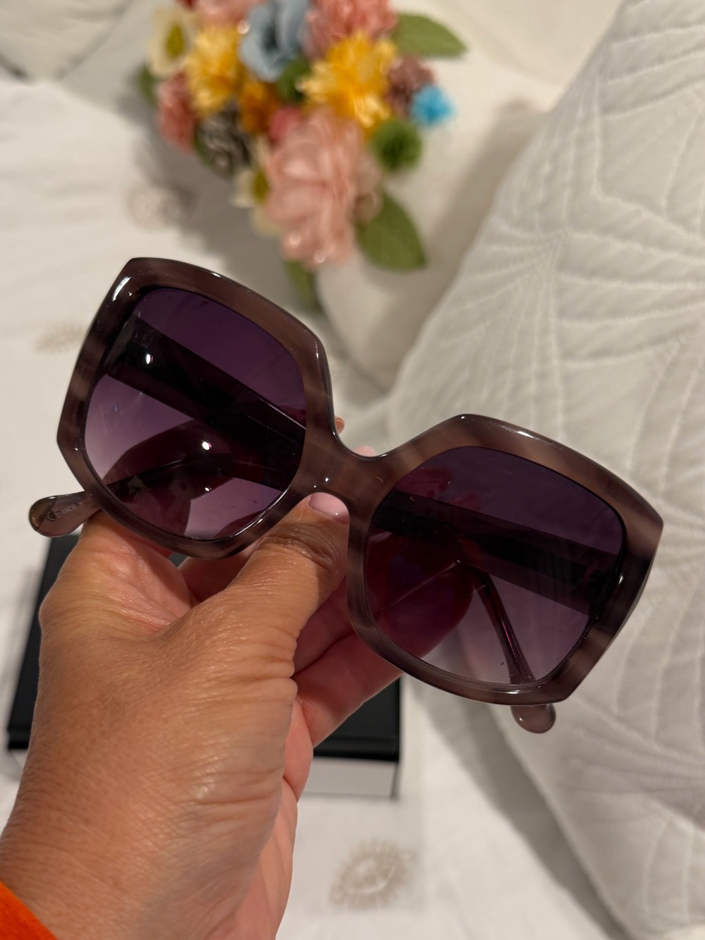 Y2K DEVON Oversized Square Sunglasses in Plum Gradient